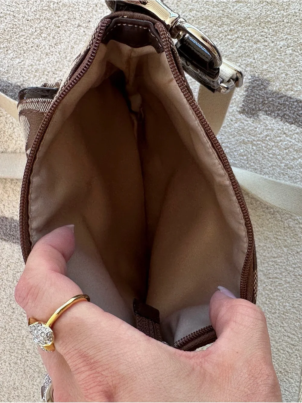 Coach Brown Signature Canvas Shoulder Bag